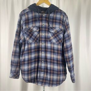 Legendary Whitetails XL Quilted Plaid Hooded Shacket Camp Outdoor Warm Casual